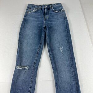 AGOLDE Jeans Women's 25 Sophie High Rise Skinny Blue Distressed Stretch Denim
